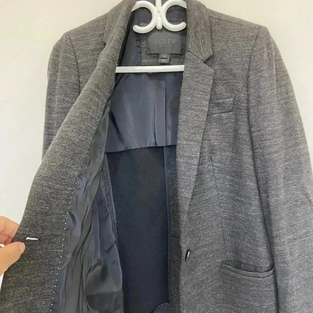 J.Crew Collection Single Button Jacket In Charcoa… - image 7